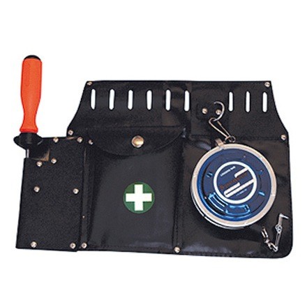Werkzeugtasche für Ledergürtel, mit Rundfeilenhalterung, Platz für Verbandspaket, Maßbandhalter